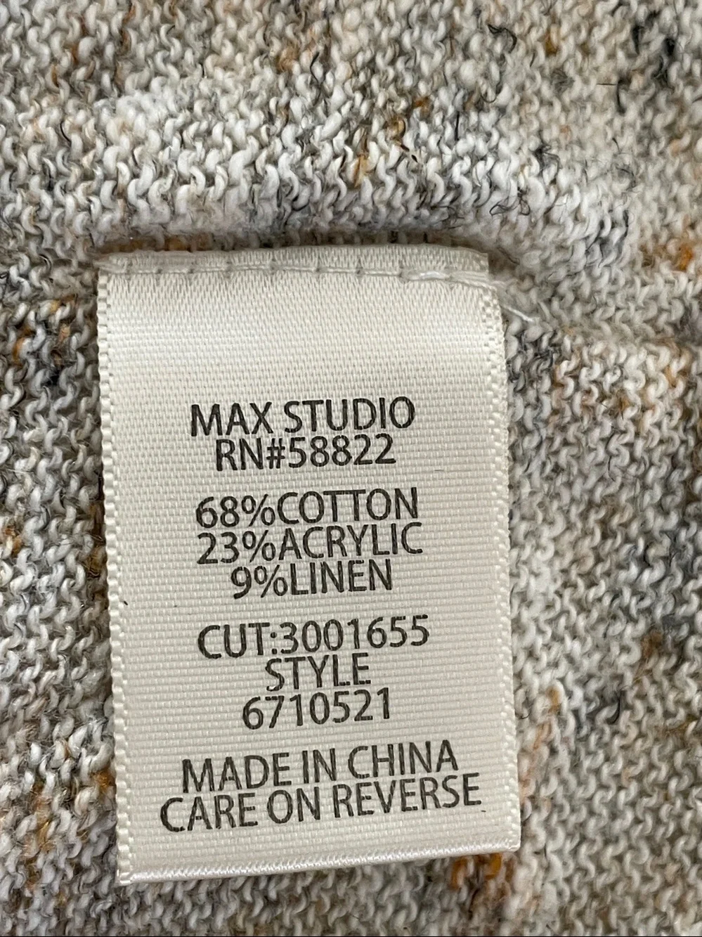 Max Studio Cotton Linen Blend Long Duster Cardigan Sweater Ivory/Brown NWOT